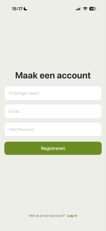 Registratie view